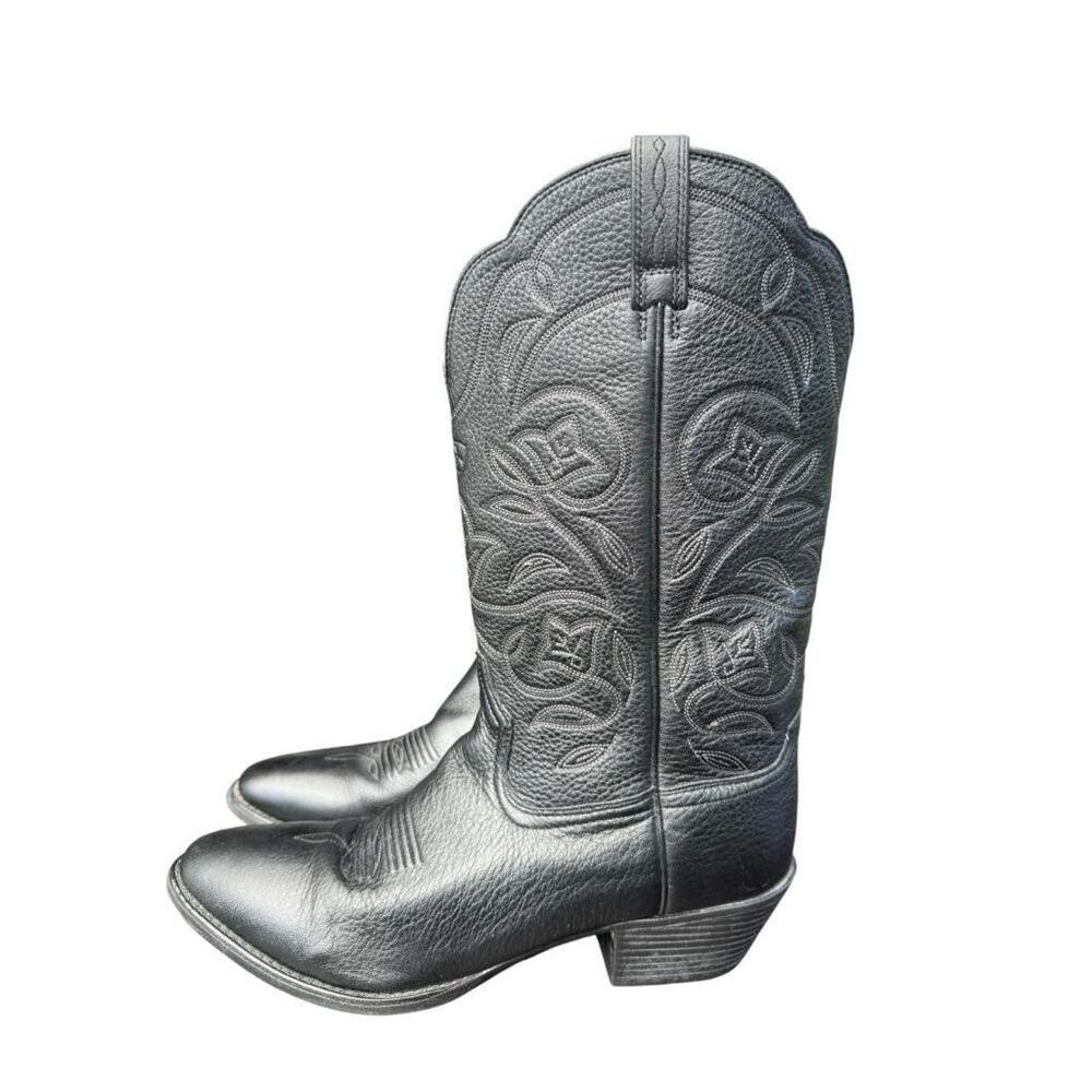 Ariat Heritage R Toe Cowboy Boot Black Leather Women size 9.5 - Picture 2 of 6